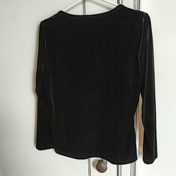Stretch black velvet top, all tags missing - Picture 2 of 3